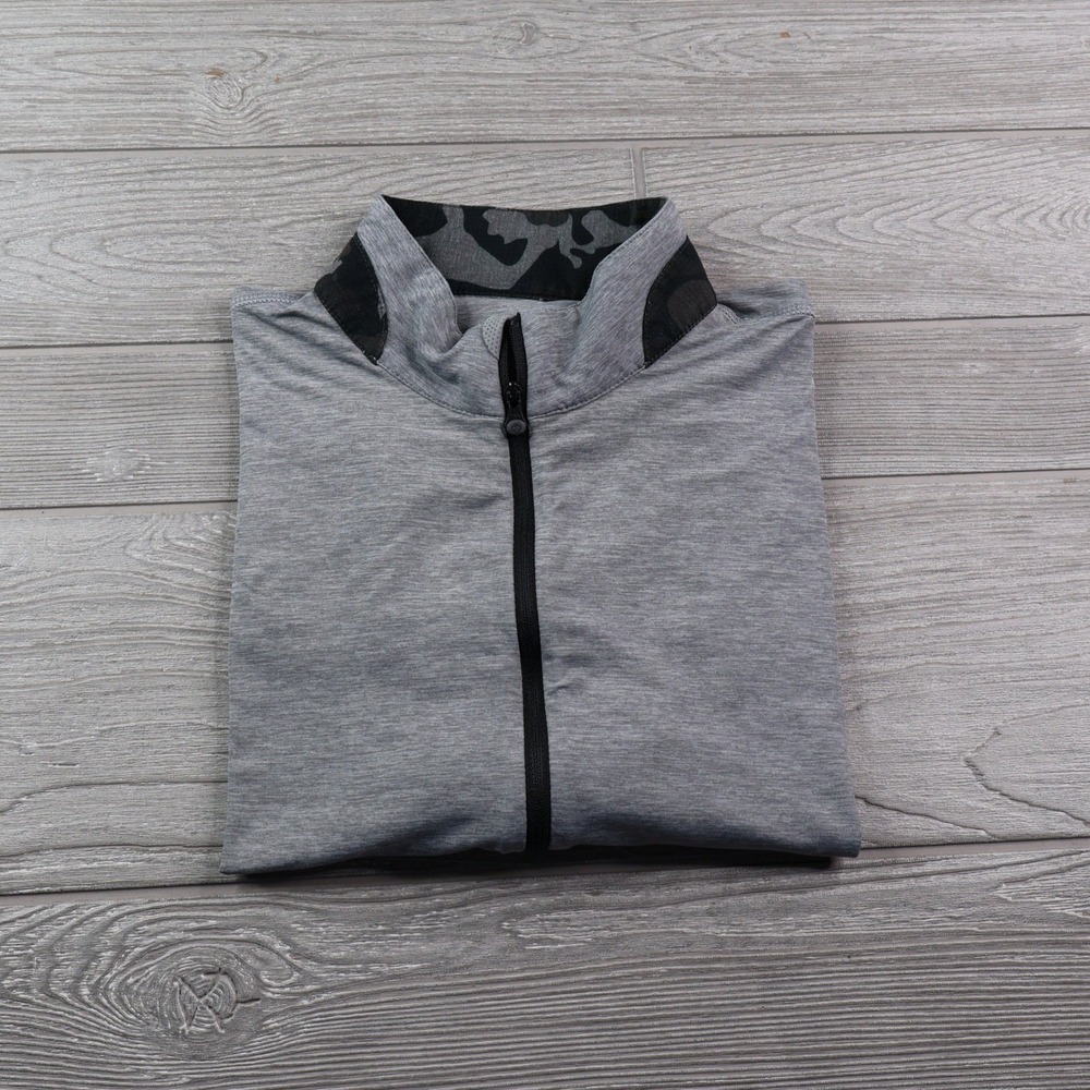 Greyson Wolf brrr° Quarter Zip Pullover Men's XL Grey Camo Logo Golf